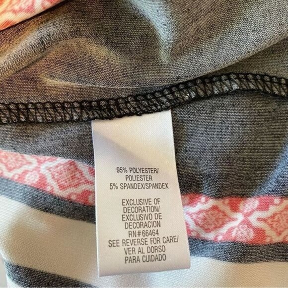 Sandra Darren Womens Sleeveless Geometric Print Dress Black Red White Size 8 - Picture 7 of 8